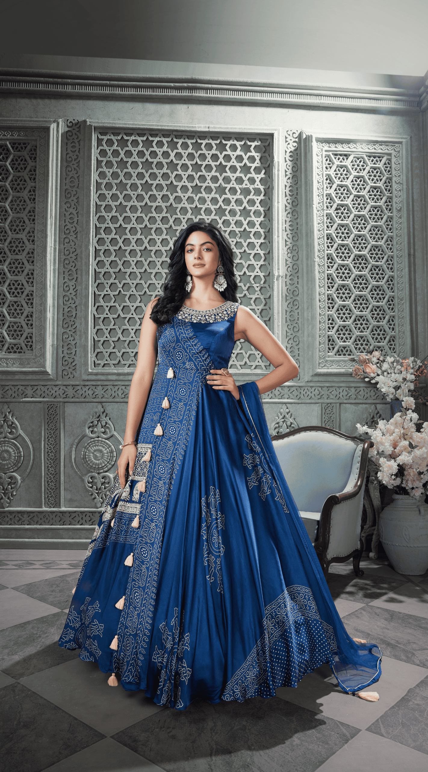 Blue Designer Anarkali Salwar Kameez